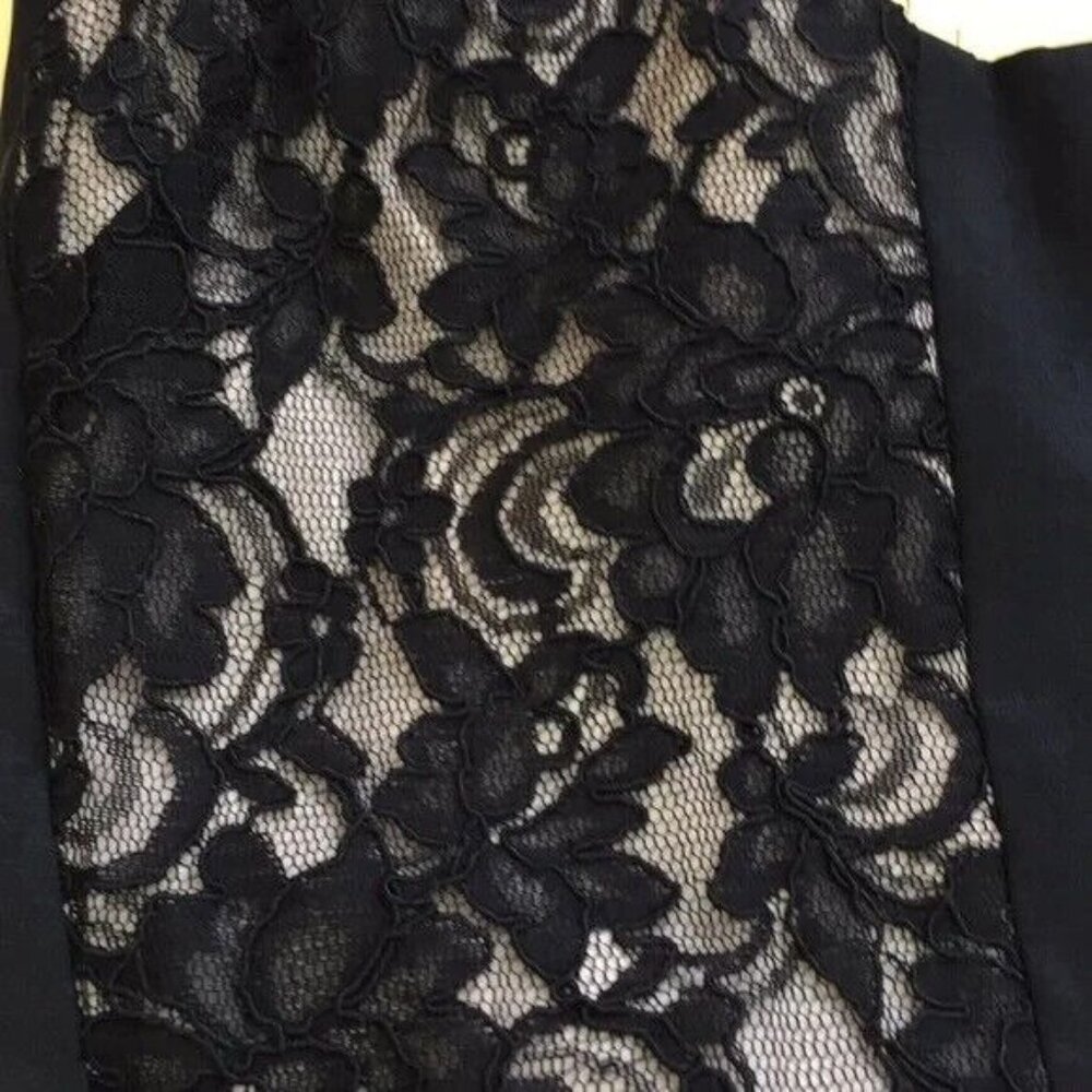 Jessica McClintock Mini Dress black Lace Overlay Lined Sleeveless Prom Size 8 - Picture 6 of 6